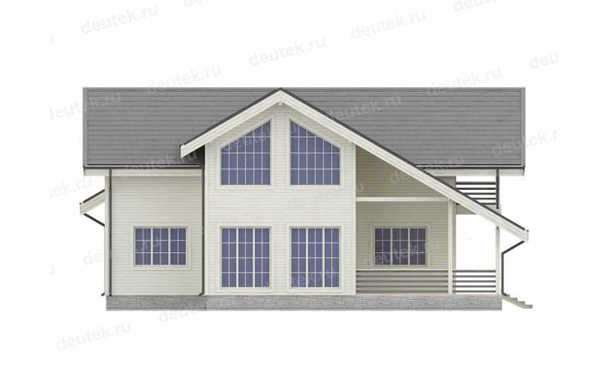 Проект двухэтажного каркасного дома с террасой  DTE12