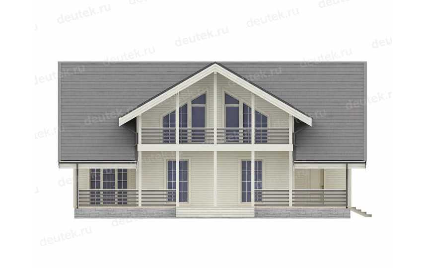Проект двухэтажного каркасного дома с террасой  DTE12