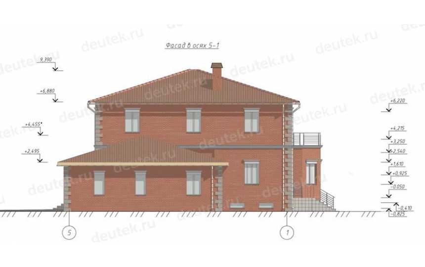 Проект двухэтажного дома из газобетона с гаражом -  D1