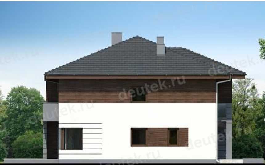 Проект узкого двухэтажного дома из керамоблоков с одноместным гаражом и камином - SK-13 SK-13