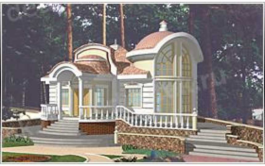  Проект квадратной двухэтажной бани из кирпича в стиле барокко с эркерами, с площадью до 200 кв м PA-65