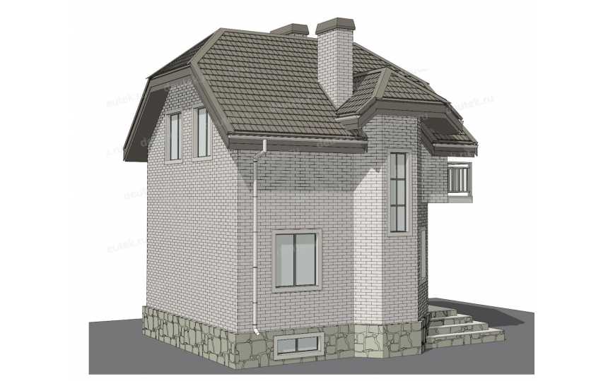 Проект дома с цокольным этажом и мансардой DTE-57
