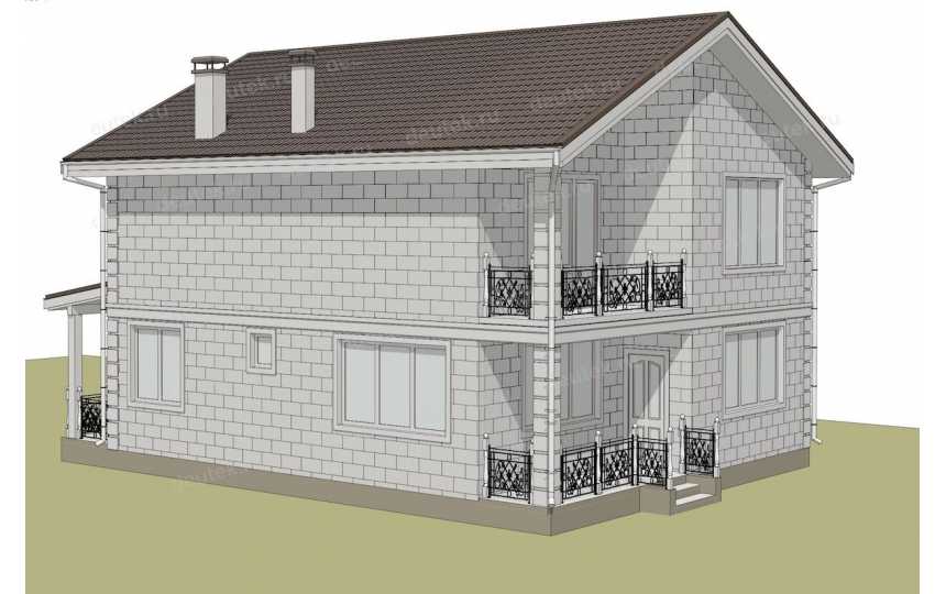 Проект двухэтажного жилого дома  DTE-63