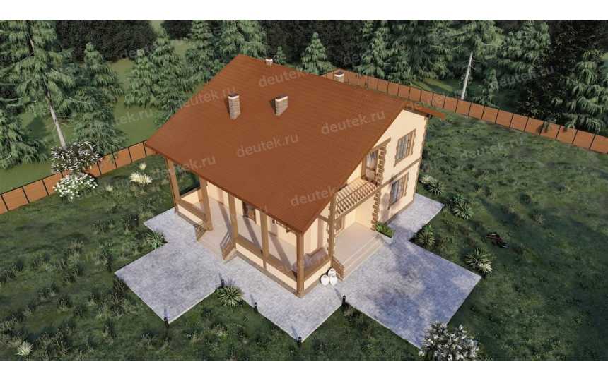 Индивидуальный двухэтажный жилой проект дома из теплоблока.  DTE83