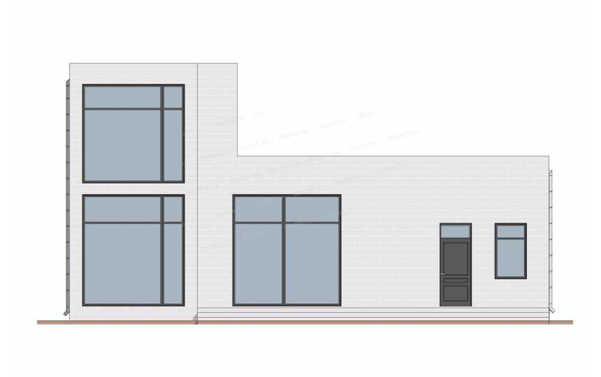 Проект индивидуального двухэтажного жилого дома в стиле ХАЙ-ТЕК с эксплуатируемой кровлей.    DTE114