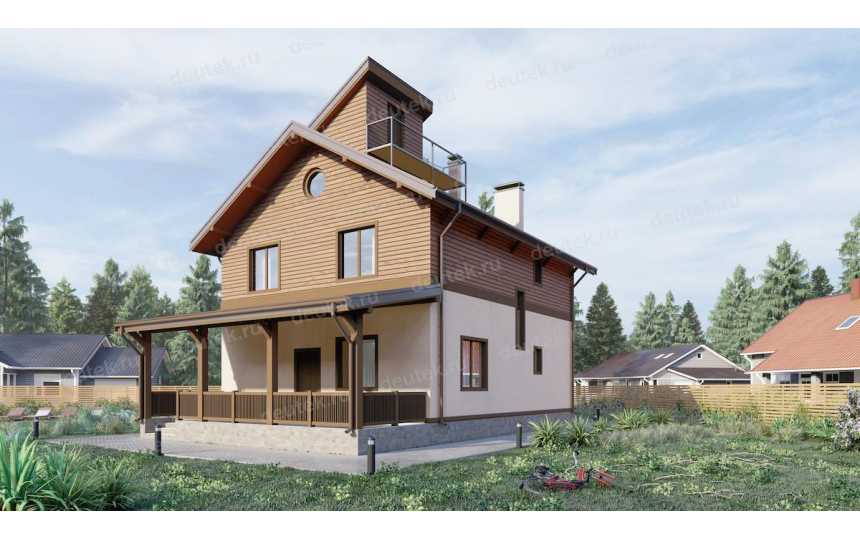 Проект индивидуального двухэтажного жилого дома - DTE118
