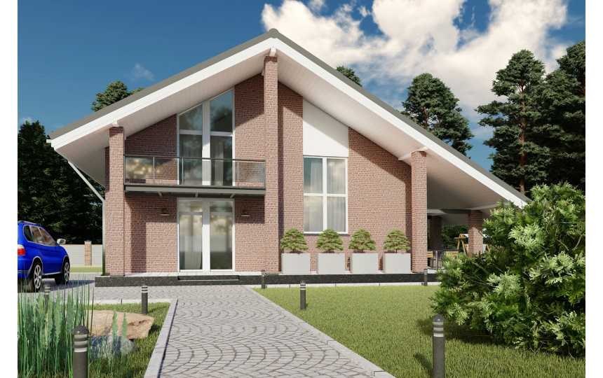 Проект двухэтажного дома с площадью до 200 кв м с мансардой KVR-29