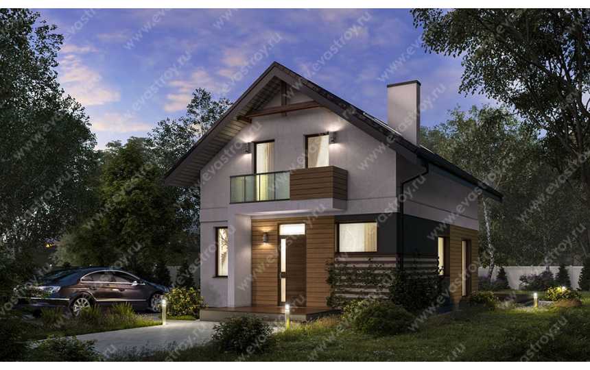Проект двухэтажного дома с площадью до 150 кв м с кабинетом KVR-39