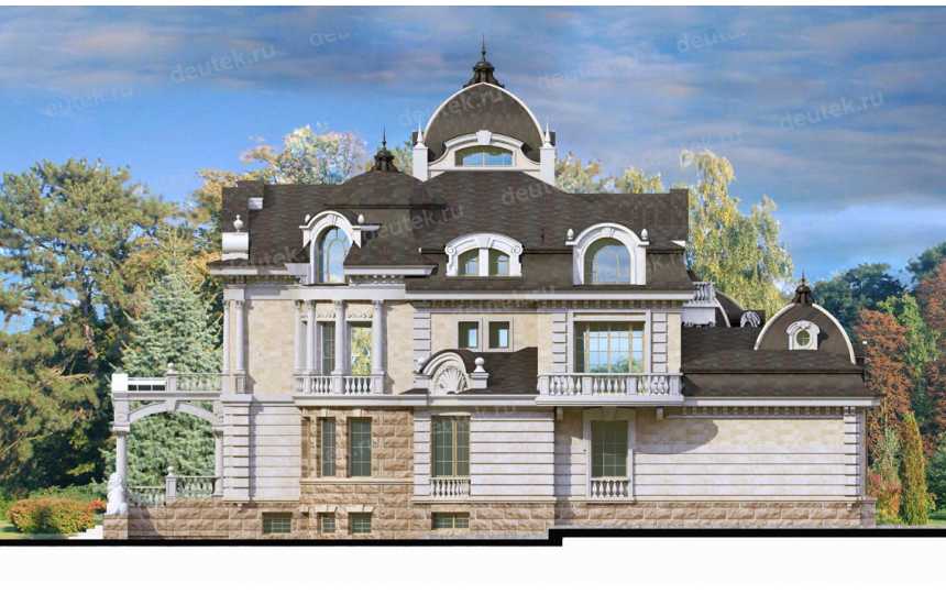 Проект четырехэтажного дома с эркером и бассейном SRK-30