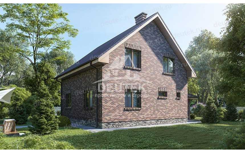 Проект двухэтажного дома из газобетона в европейском стиле с мансардой KVR-40