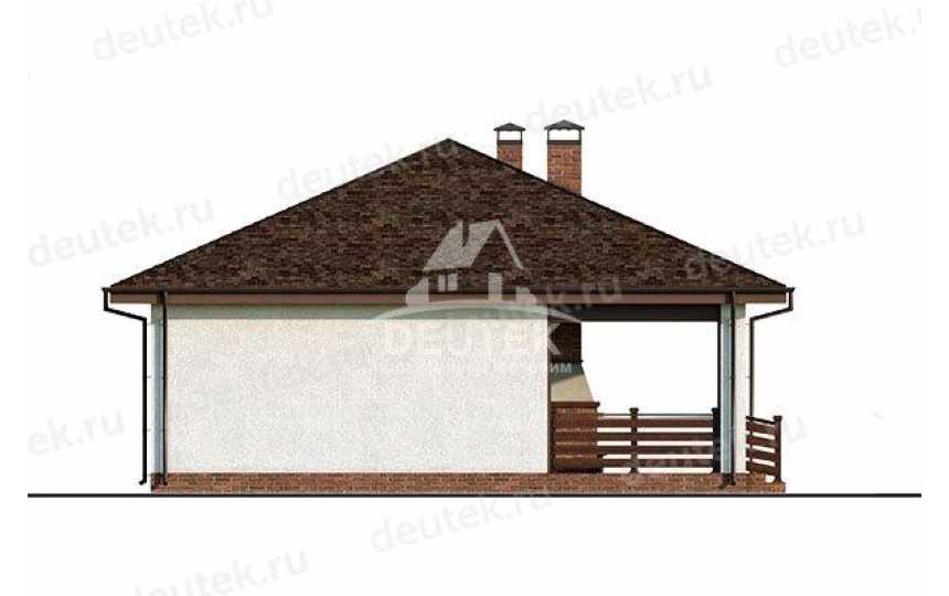 Проект одноместного гаража с площадью до 100 кв м с террасой KVR-74