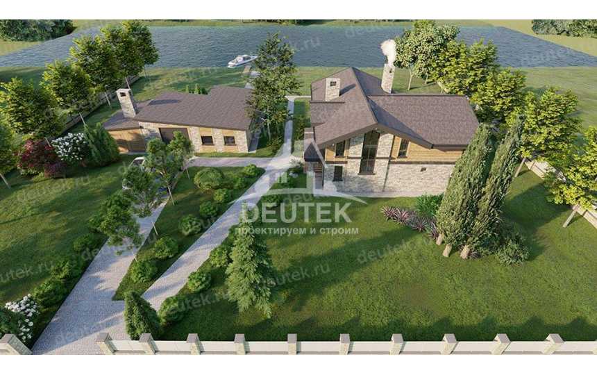 Проект двухэтажного дома с площадью до 250 кв м и бильярдной KVR-78