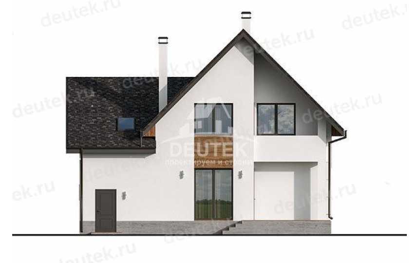 Проект двухэтажного жилого дома в европейском стиле с двухместным гаражом KVR-91