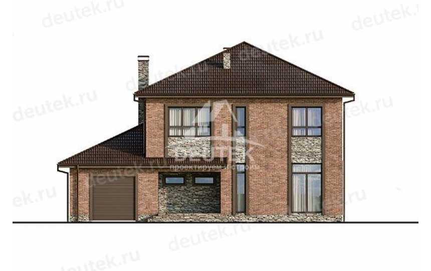 Проект двухэтажного жилого дома в европейском стиле с одноместным гаражом KVR-98