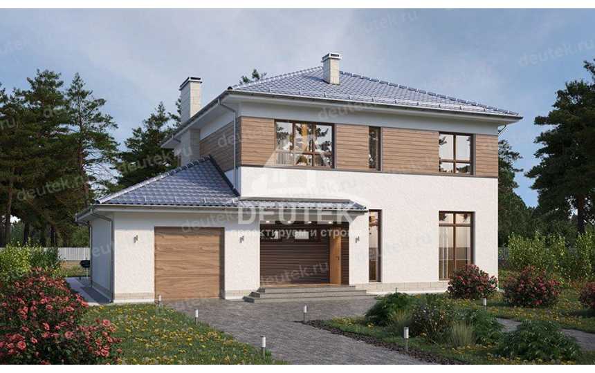 Проект двухэтажного дома с площадью до 250 кв м и одноместным гаражом KVR-118