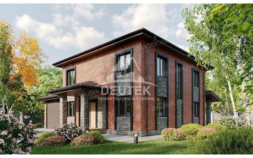 Проект двухэтажного дома с площадью до 200 кв м с террасой KVR-125