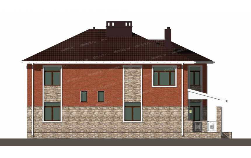 Проект двухэтажного дома с площадью до 300 кв м с мансардой и эркером KVR-128