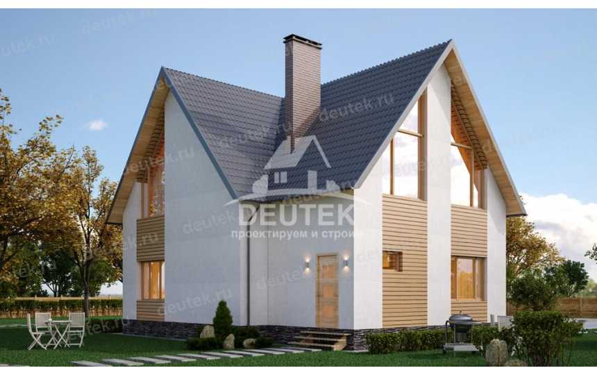 Проект двухэтажного жилого дома в европейском стиле с одноместным гаражом LK-52