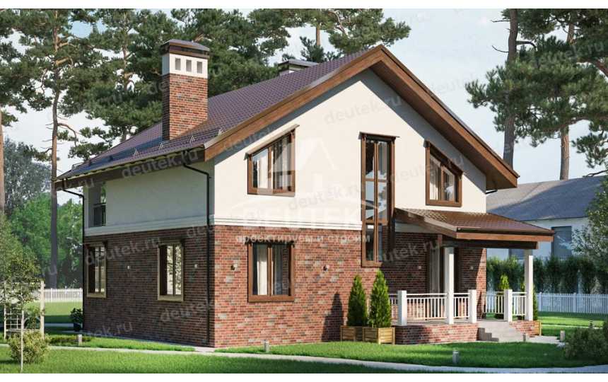 Проект жилого двухэтажного дома в европейском стиле с размерами 13 м на 12 м и площадью до 200 кв м LK-68