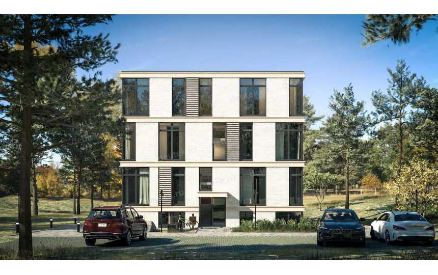 Проект четырехэтажного многоквартирного дома с цоколем L-11