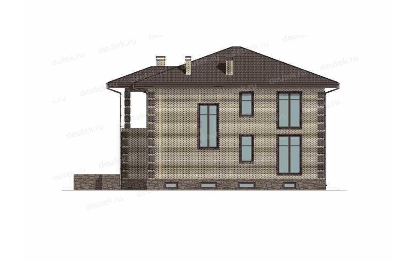 Проект двухэтажного дома с цокольным этажом DTE-195