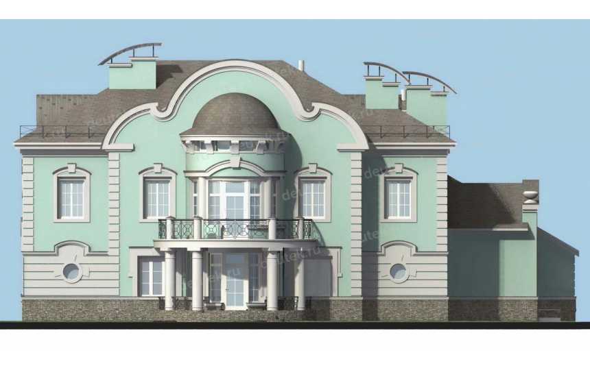 Проект узкого двухэтажного дома с цокольным этажом, бассейном и сауной - LK-210