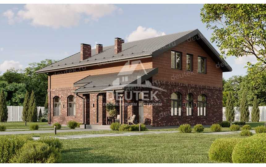 Проект квадратного двухэтажного дома с одноместным гаражом - LK-292