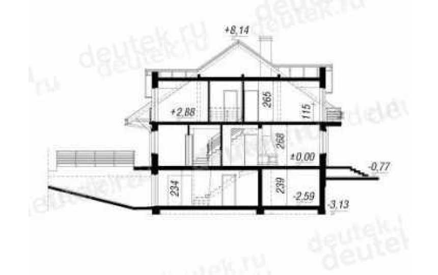 Проект двухэтажного дома с жилой мансардой и гаражом - SM-6