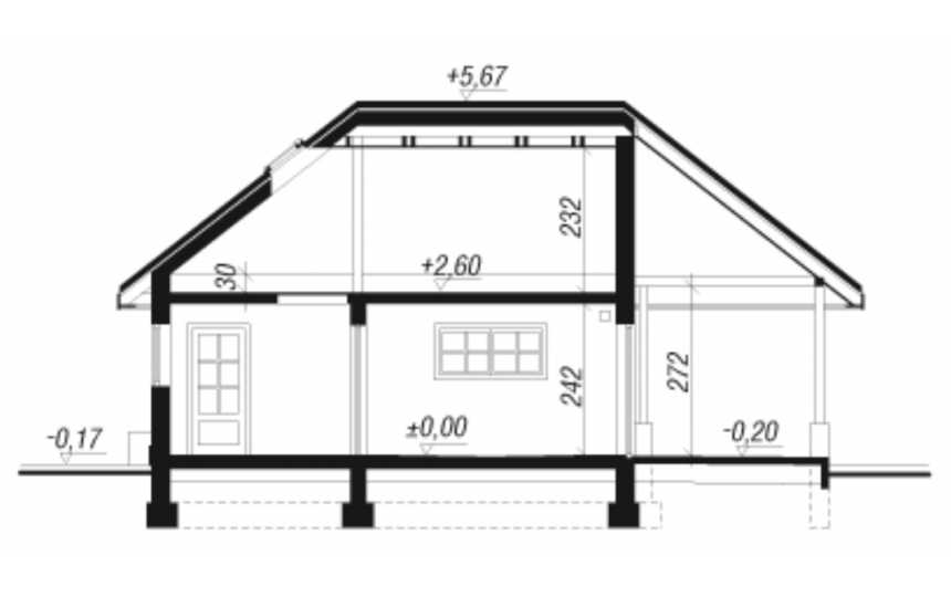 Проект квадратного двухэтажного двухместного гаража из керамоблоков в европейском стиле с мансардой и чердаком - VV-6 VV-6