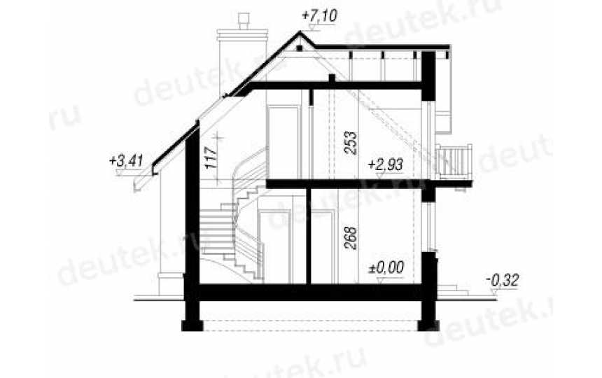 Проект двухэтажного узкого дома из керамоблоков с одноместным гаражом , мансардой и кабинетом-MA-2 MA-2