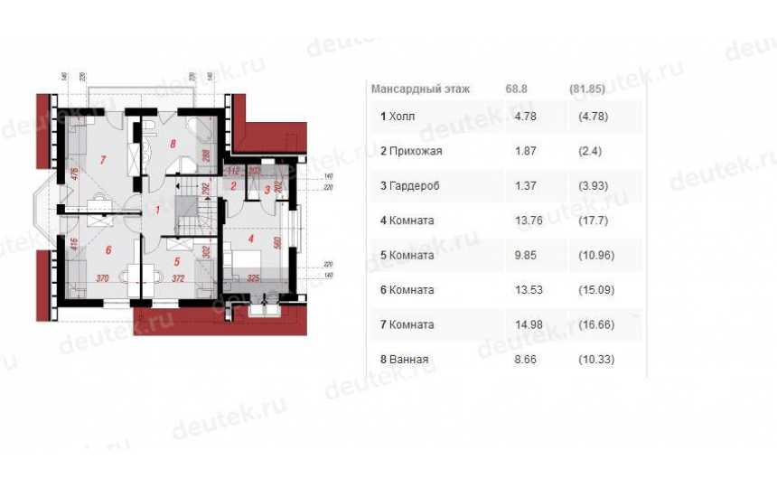Проект европейского жилого двухэтажного дома из керамоблоков с мансардой и одноместным гаражом - VR-2 VR-2