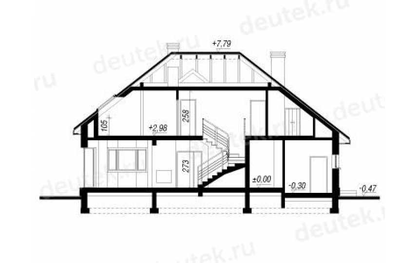 Проект европейского квадратного двухэтажного дома из керамоблоков с двухместным гаражом и камином - VR-3 VR-3