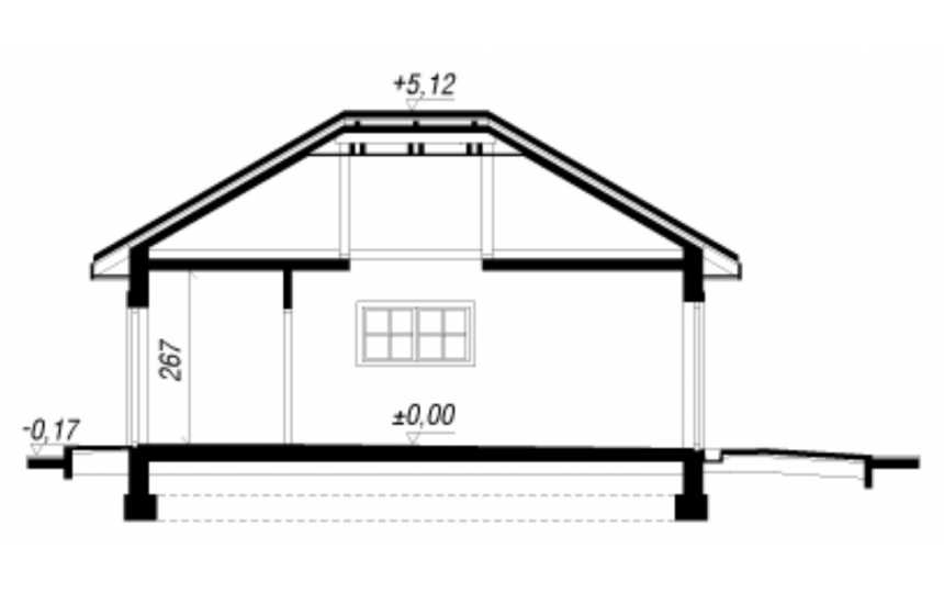 Проект одноэтажного двухместного гаража из керамоблоков в европейском стиле с хозяйственным помещением - VV-9 VV-9