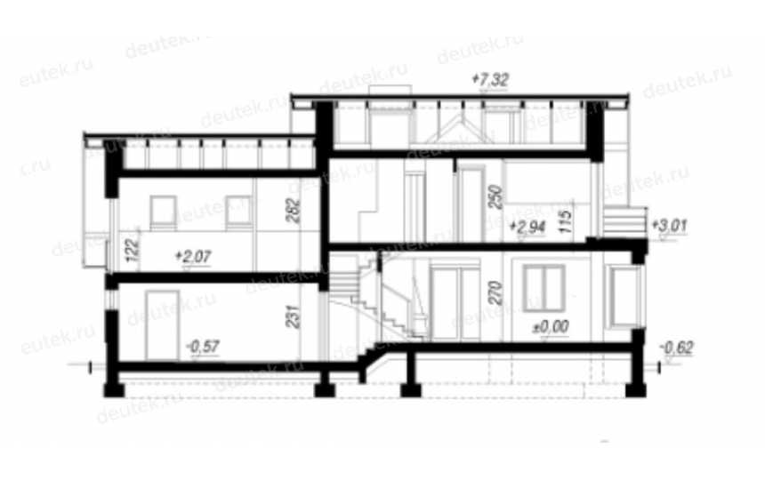 Проект европейского жилого двухэтажного дома из керамоблоков с двухместным гаражом и камином  - КА-3 KA-3