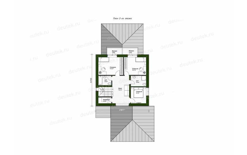 Проект индивидуального жилого дома  с мансардным этажом  DTE-48
