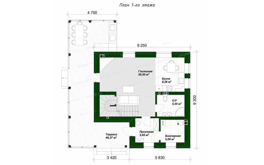 Проект двухэтажного индивидуального жилого дома DTE84