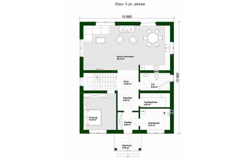 Проект двухэтажного индивидуального жилого дома DTE87