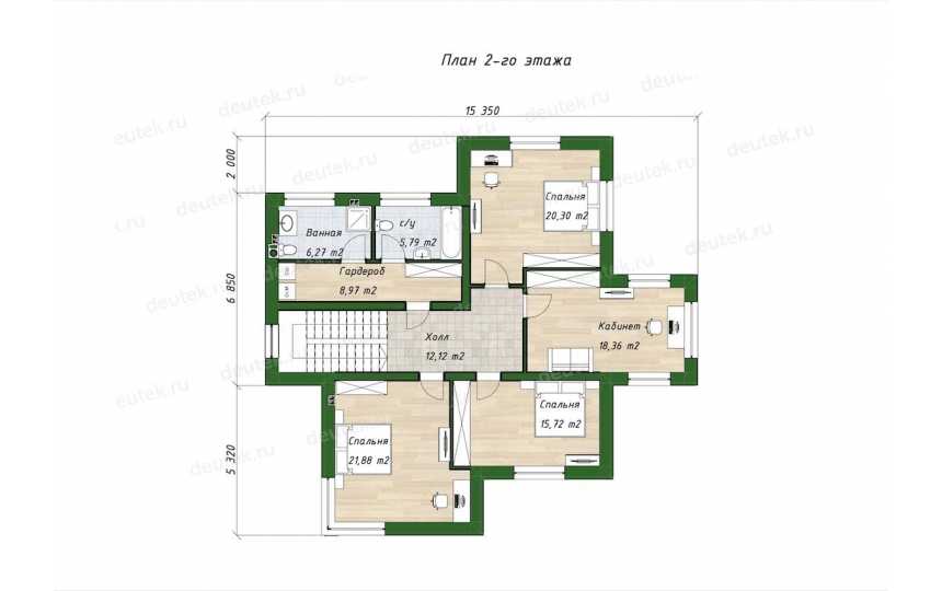 Проект индивидуального двухэтажного жилого дома DTE110