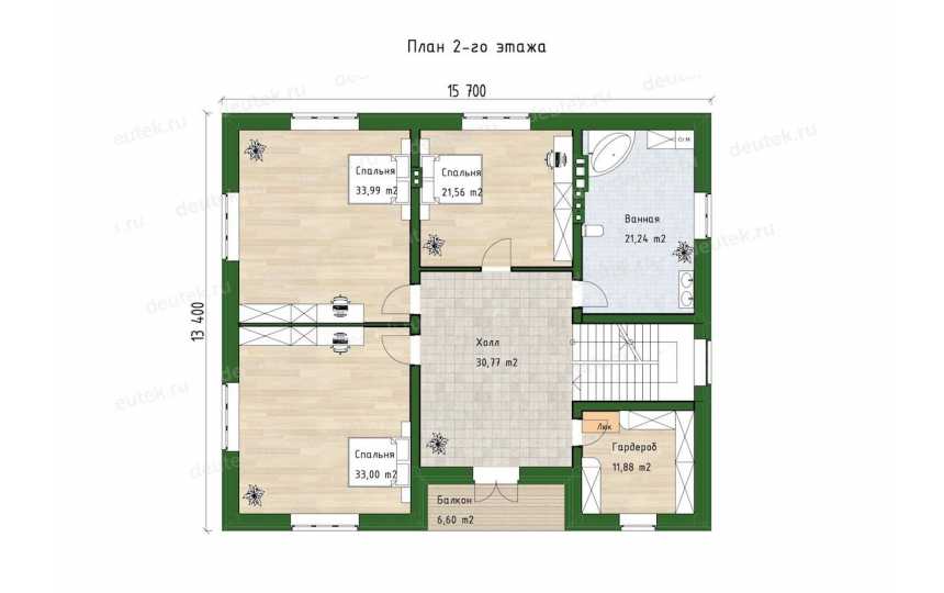 Проект дома с цокольным этажом DTE144