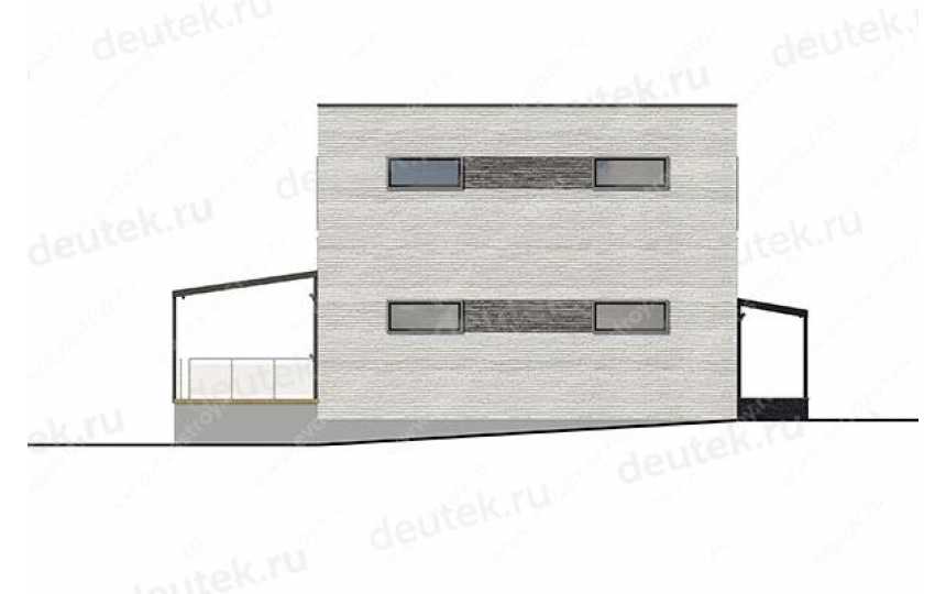 Проект квадратного двухэтажного дома с гаражом и кабинетом LK-8