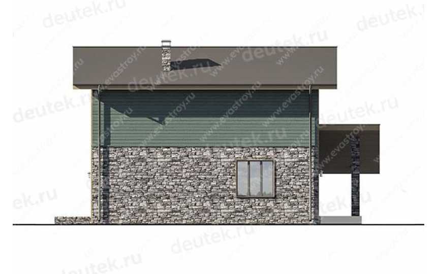 Проект квадратного одноэтажного дома с одноместным гаражом LK-12