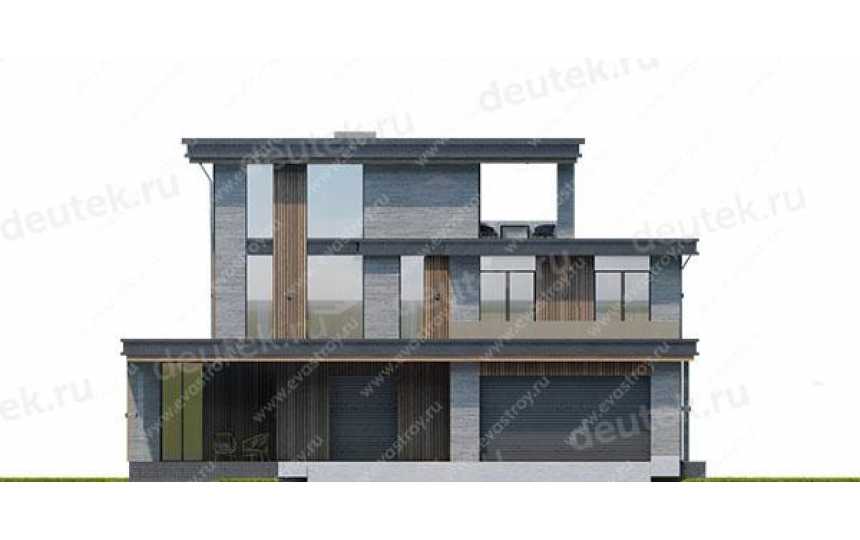 Проект узкого трехэтажного дома с двухместным гаражом LK-13