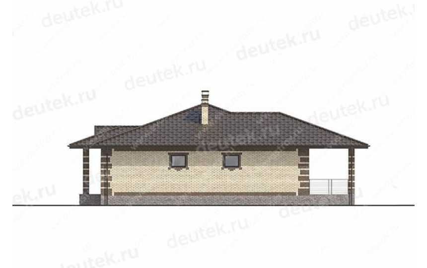 Проект квадратного одноэтажного дома с одноместным гаражом LK-14