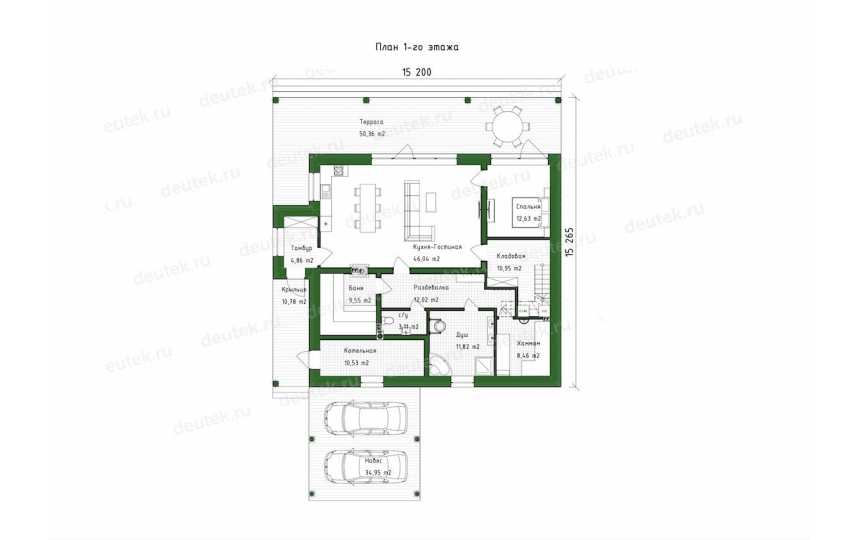 Проект индивидуального жилого дома с мансардным этажом DTE146