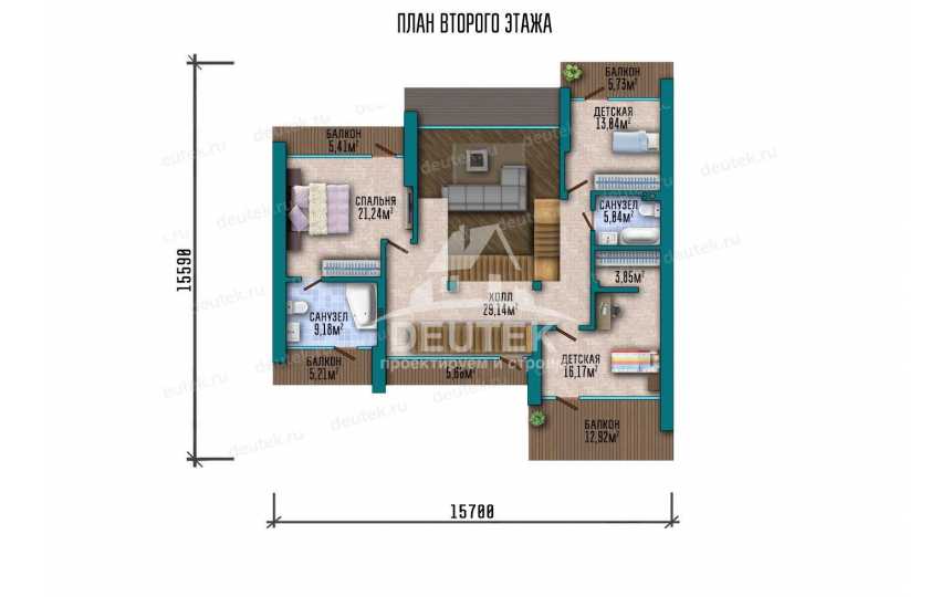 Проект двухэтажного дома с площадью до 400 кв м и одноместным гаражом KVR-89