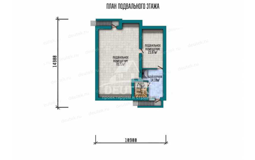 Проект одноэтажного дома с площадью до 300 кв м и подвалом KVR-100