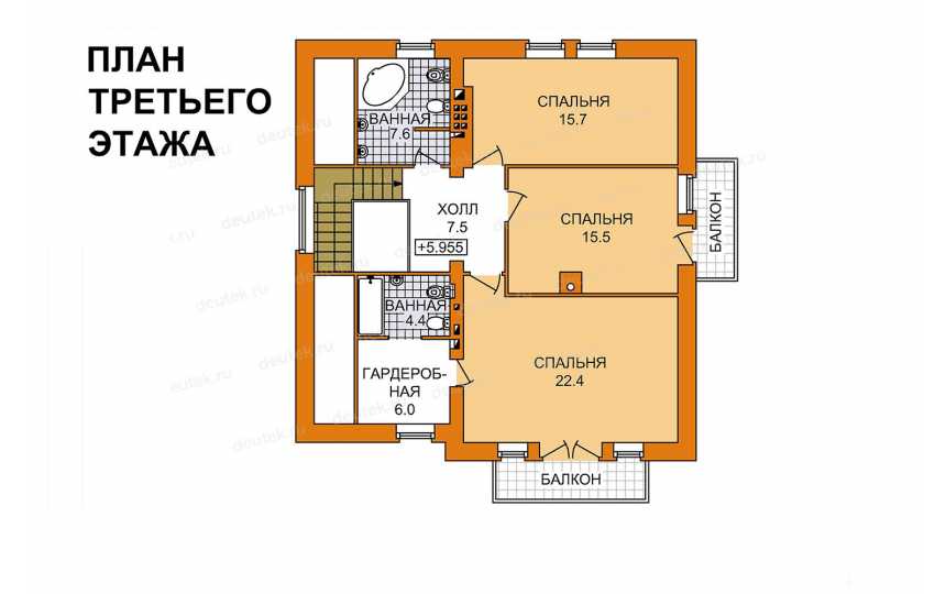 Проект трехэтажного дома с площадью до 300 кв м и двухместным гаражом KVR-64