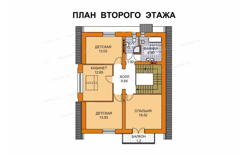 Проект двухэтажного дома с площадью до 200 кв м с кабинетом KVR-47