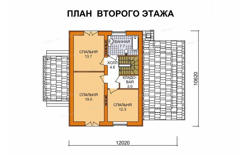 Проект двухэтажного дома с площадью до 150 кв м с мансардой KVR-133