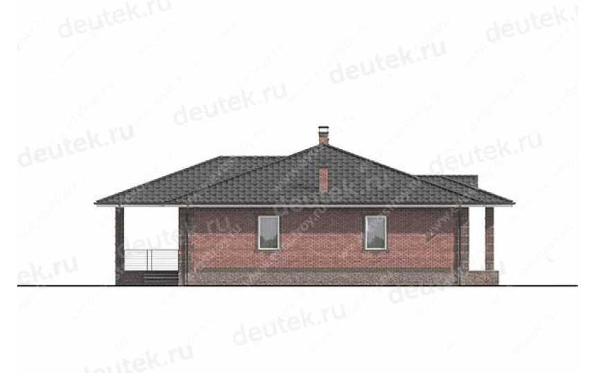 Проект квадратного одноэтажного дома с одноместным гаражом LK-22
